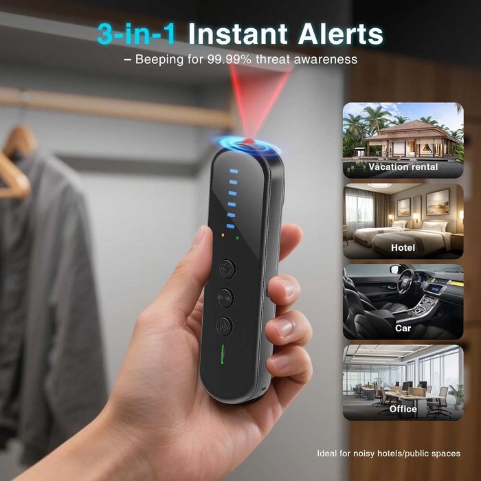 Антишпионски детектор за скрита камера с 99% точност, GPS тракери