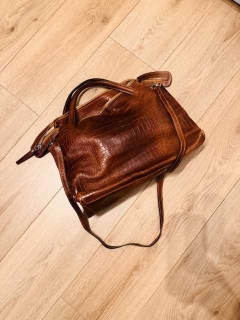 Geanta piele naturala Enzo Bertini - maro