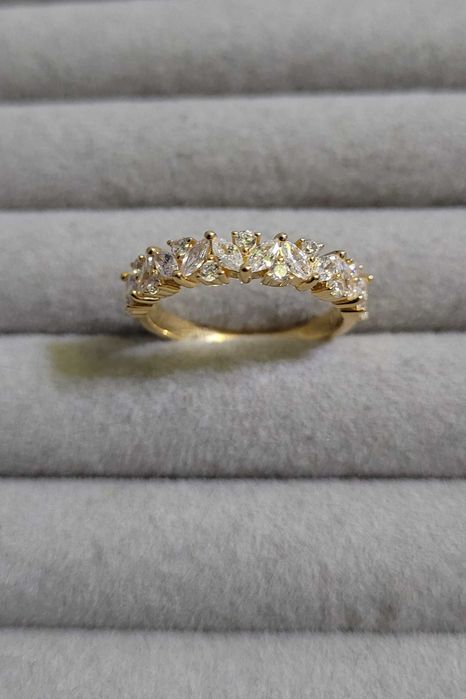 Inel suedez din argint, placat cu aur de 18K, Safira