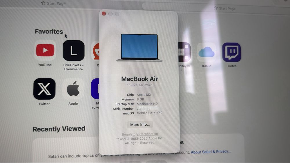Macbook Air 15’ M2 512gb 8gb RAM