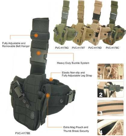 Тактически Кобур за бедро Leapers Utg Special Ops Tactical Черен и Зелен !