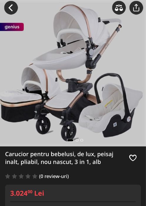 Carucior copii 3 in 1 landou scoica parte sport