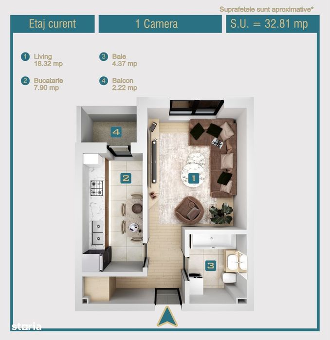Apartamente Noi Chiajna | 1, 2 și 3 Camere |De la 55.000 € Comision 0%