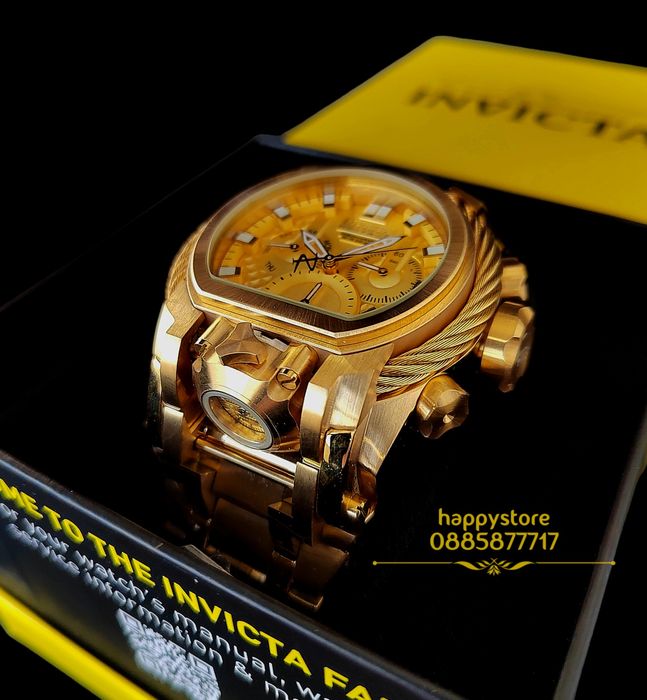 часовник INVICTA Magnum Gold 52 mm, Инвикта нов