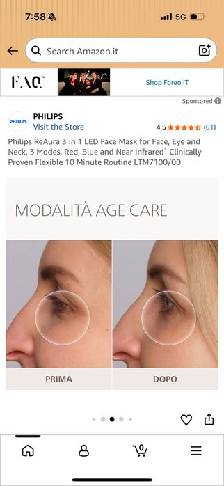 Masca cosmetica Philips ReAura LED, model 2026, INOVATIE, transport inclus