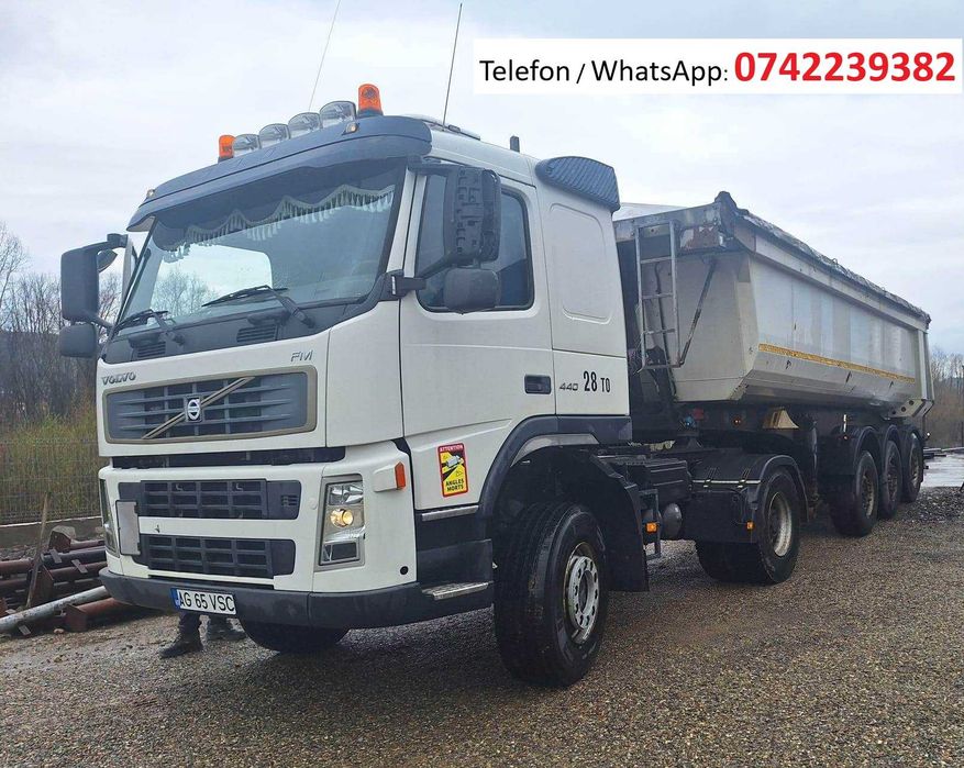 Semiremorca basculabila Schmitz, an 2008 + cap tractor VOLVO FM 440, tractiune 4x4