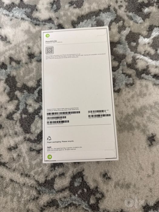 iPhone 18 Pro Max, 512gb black (LLA, e-sim+e-sim) yangi korobka