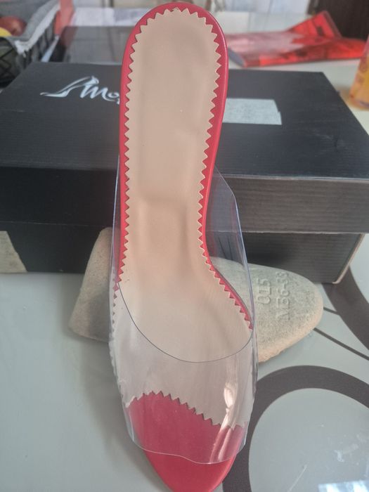Pantof deschis din piele cu toc