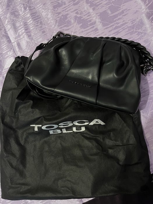 Страхотна чанта от естествена кожа Нова и малка чанта Тоска блу