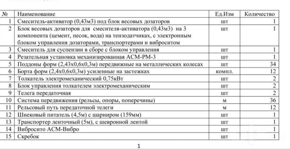 Газоблок ишлаб чикариш ускунаси сотилади Алтайстроймаш