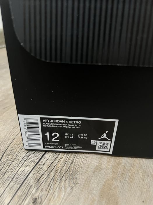 Air Jordan 4 retro black/fire red-deep royal blue noir/bleu royal