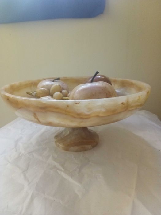 fructiera cu fructe deco din alabastru