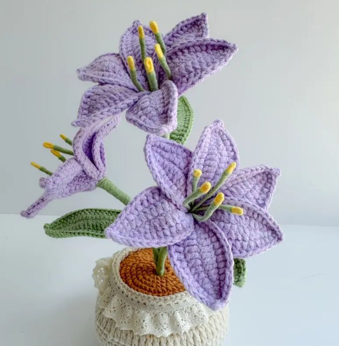 ръчно изработени плетени цветя