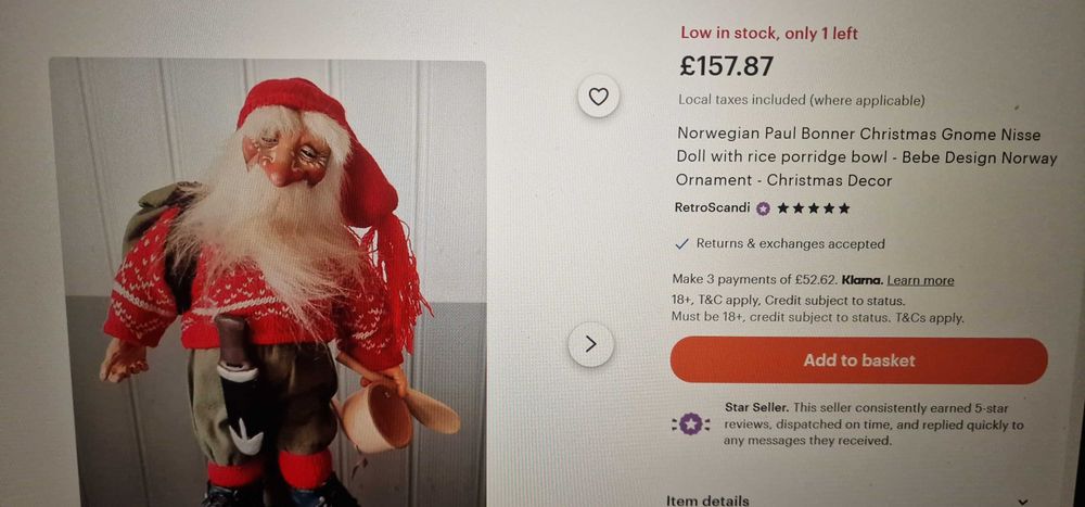 Bebe Norway Paul Bonner– Колекционерски Винтидж Коледен гном!