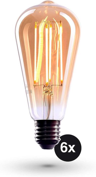 CROWN LED 6X Edison крушка E27 Цокъл | Димируем, 4 W, 2000 K