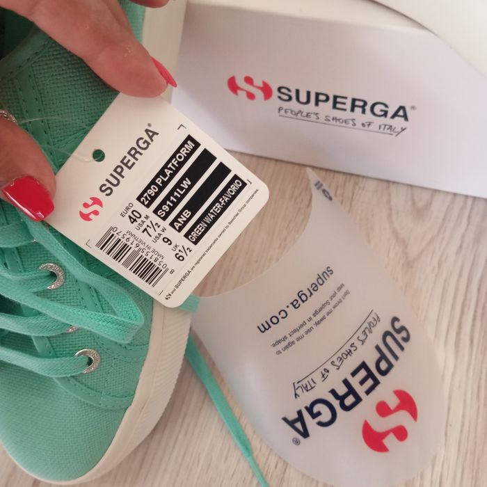 Дамски кецове SUPERGA в свеж  цвят мента