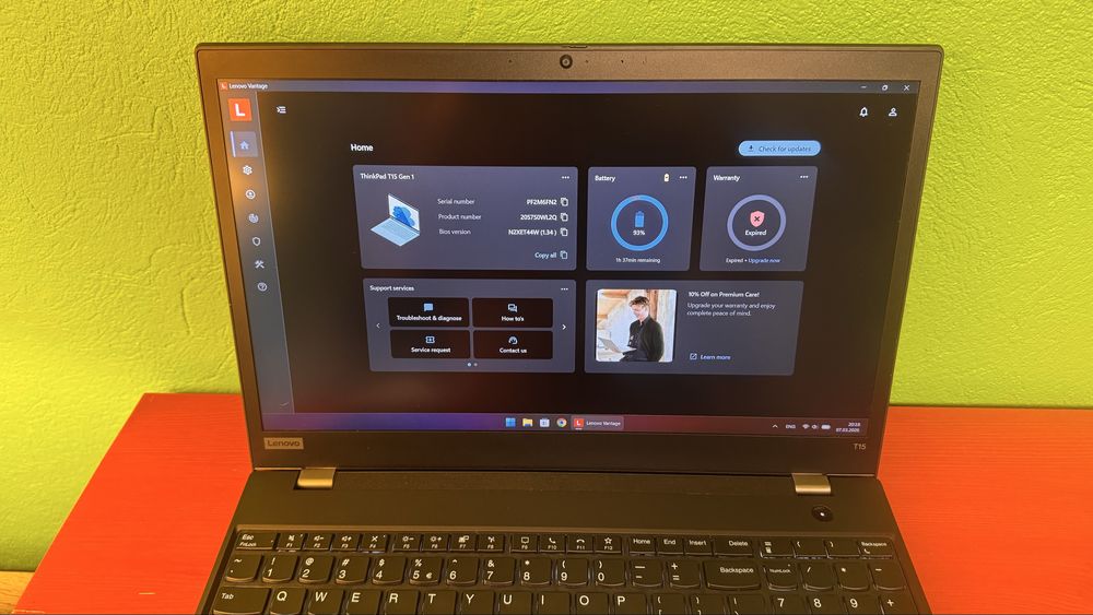 Thinkpad T15 Gen 1, core I7-106110U, 32 GB RAM, 512 GB NVME Samsung
