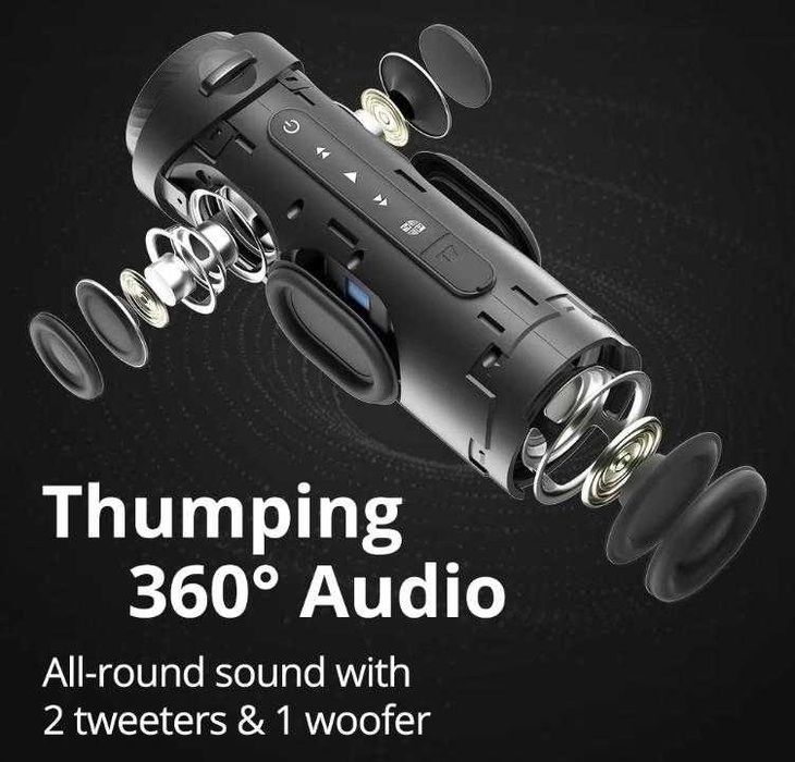 Tronsmart Element T7 3D APP Anti-Shock Тонколона за Колело 30W Велосипед Bluetooth 5 Свързаност IPX7 Водоустойчивост Субуфер за Колоездене на Открито