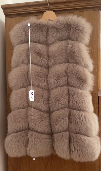 Vesta blana naturala de vulpe Carolina Design