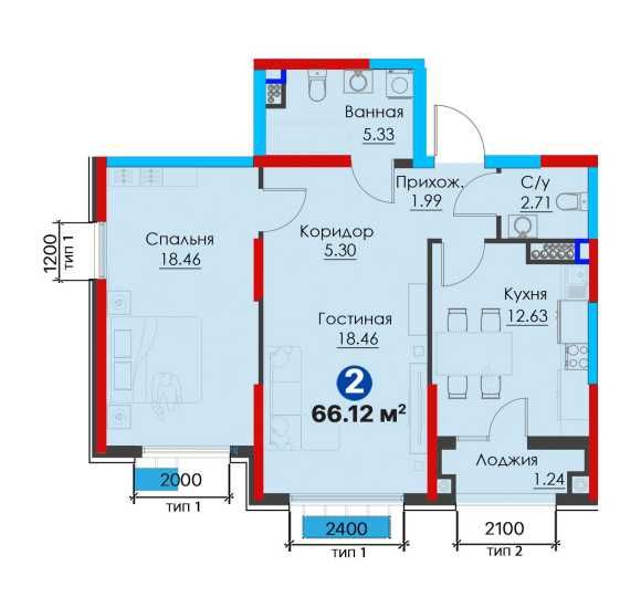 Новостройка | Юнусабад | С кадастром | 2-х комп в ЖК BI в Ипотеку