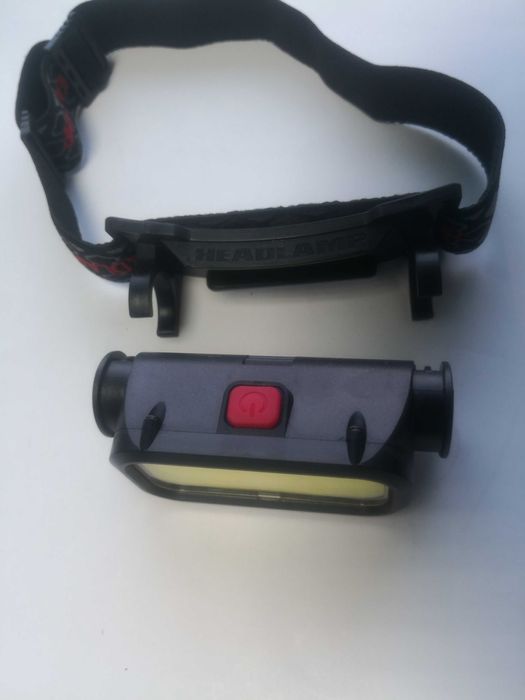 Lanterna de cap detasabil cu leduri cob alb + rosu