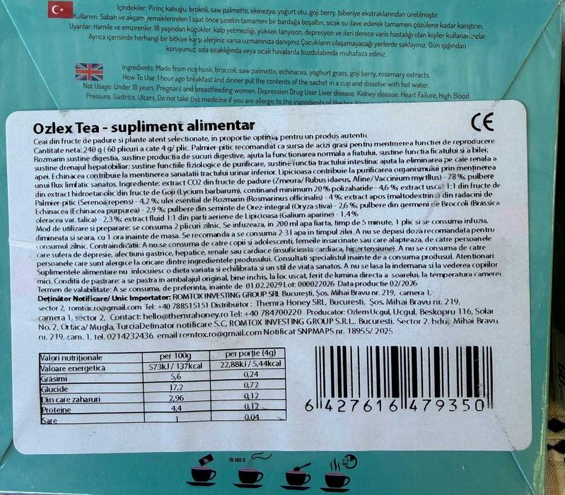 Ceai de slabit Ozlex, original, sigilat