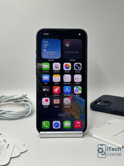 iPhone 13, 128GB, Midnight, 100% батерия, ОТЛИЧЕН, ГАРАНЦИЯ!