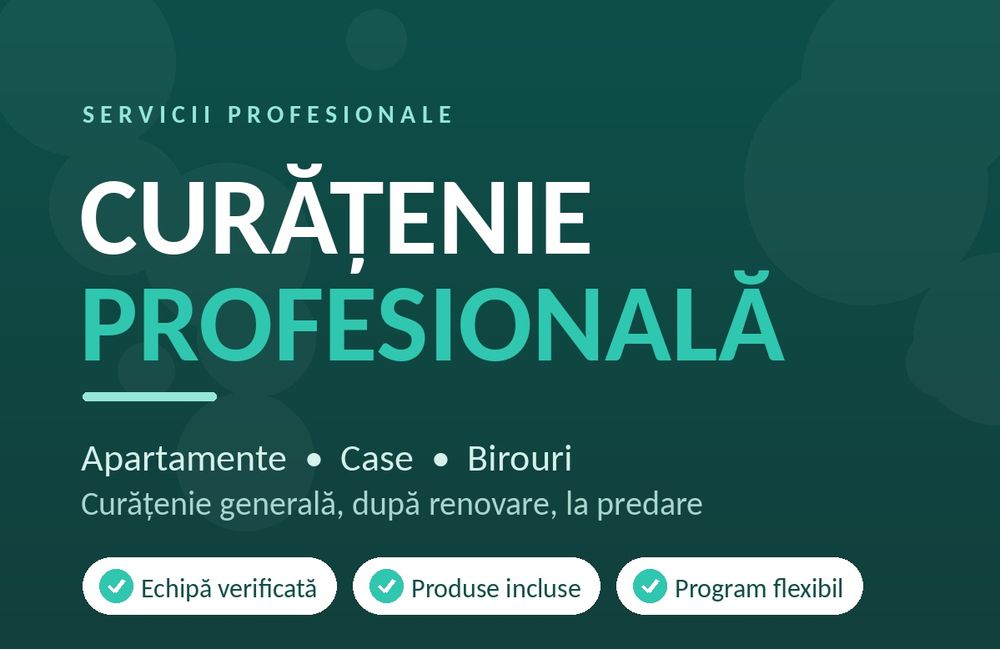 Servicii de curățenie profesională – apartamente, birouri, case