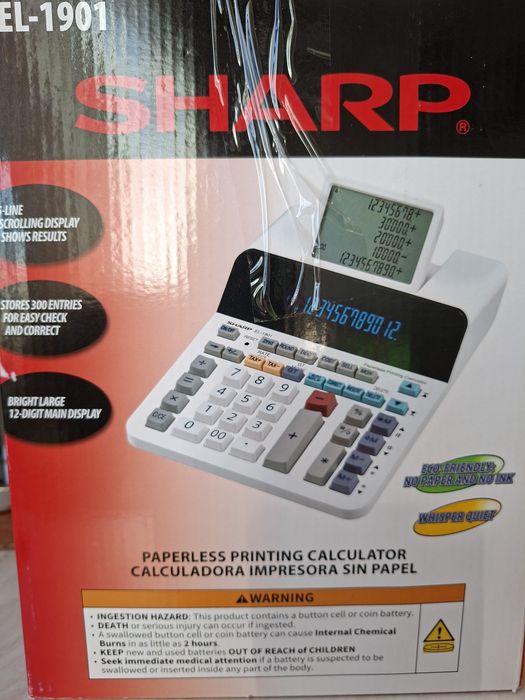 Калкулатор SHARP EL-1901 Paperless Printing – нов, тестван