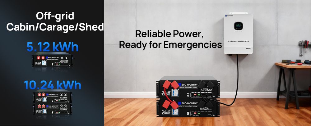 Baterie LiFePo4 ECO-WORTHY 48V 100Ah – 5,12 kWh