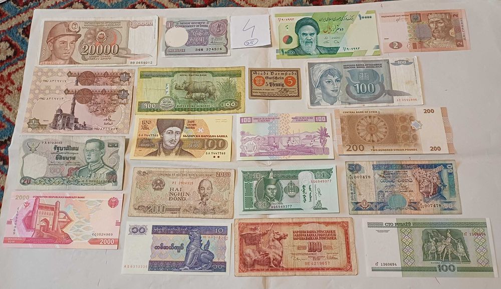 Bancnote loturi 20 bucăți/necirculate și circulate