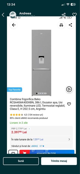Rafturi sticla combina Beko, dozator apa,  si rafturi usa