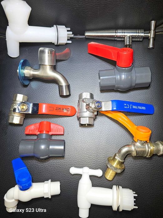 Кранове неръждаеми месингови и пвц от 1/2до 4"цола