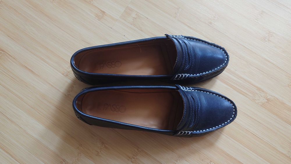 Mocasini damă EL PASSO, piele naturală, mărimea 37, foarte puțin purtați