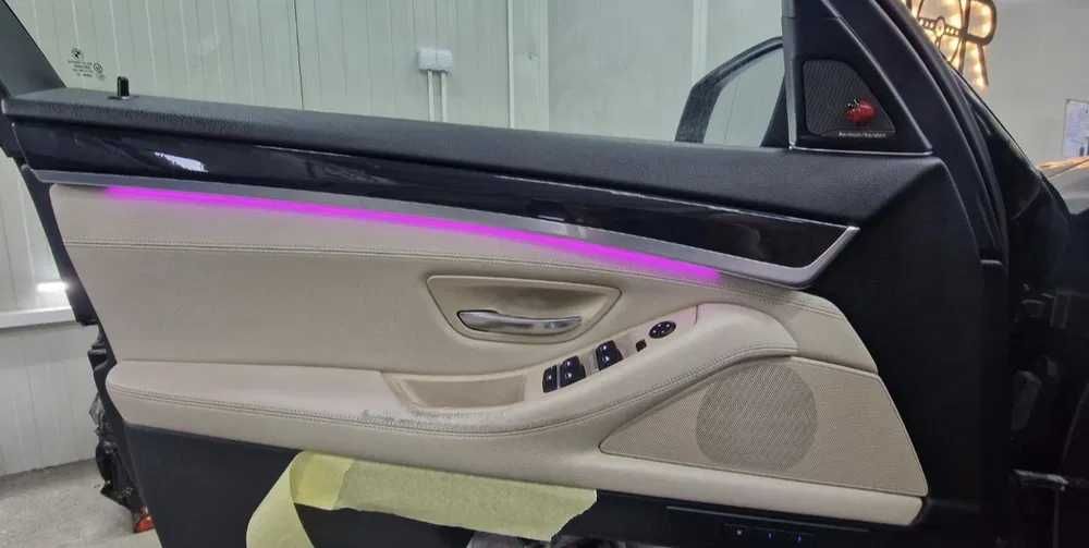 Retapitare plafon auto textil/alcantara negru/gri/bej + lumini plafon