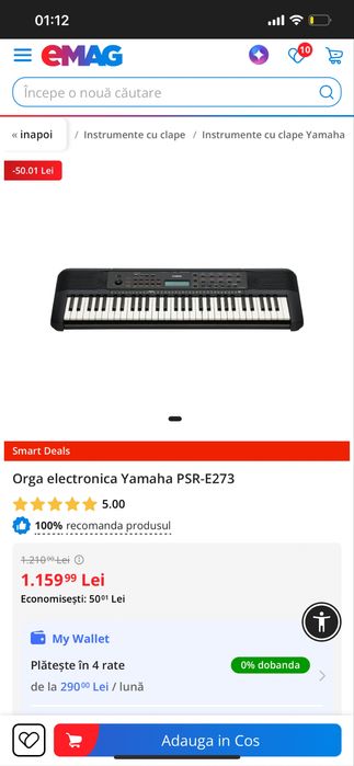 orga yamaha cu stativ si casti psr e273