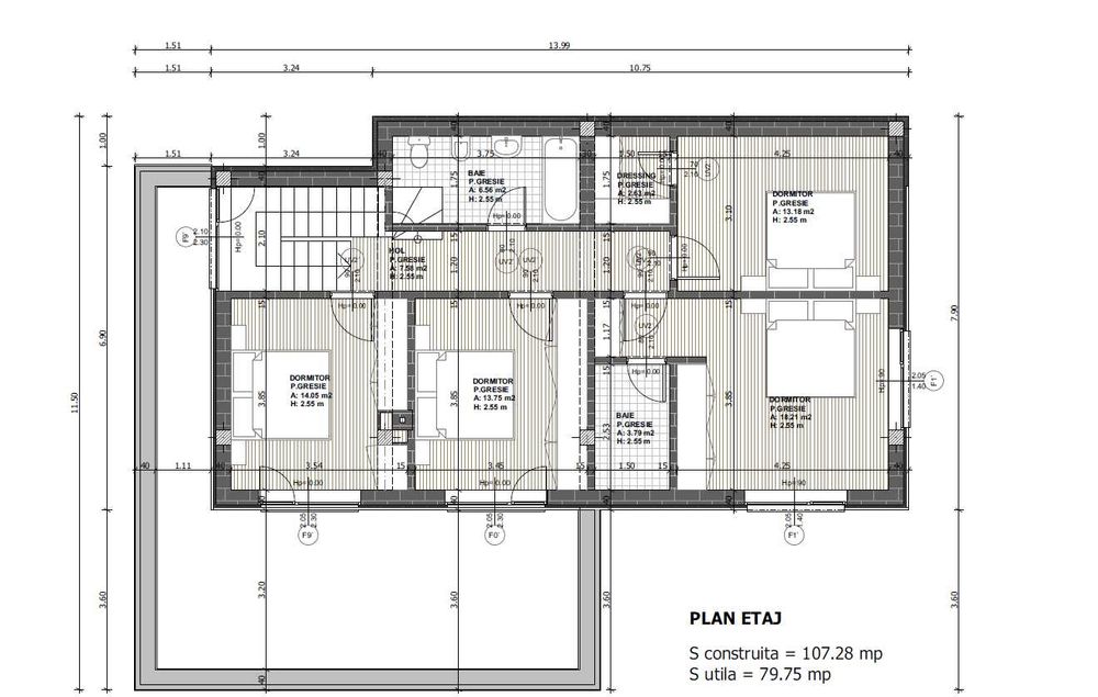 Teren 861 mp cu C.U. valabil, proiect casa si avize  in lucru -Feleacu