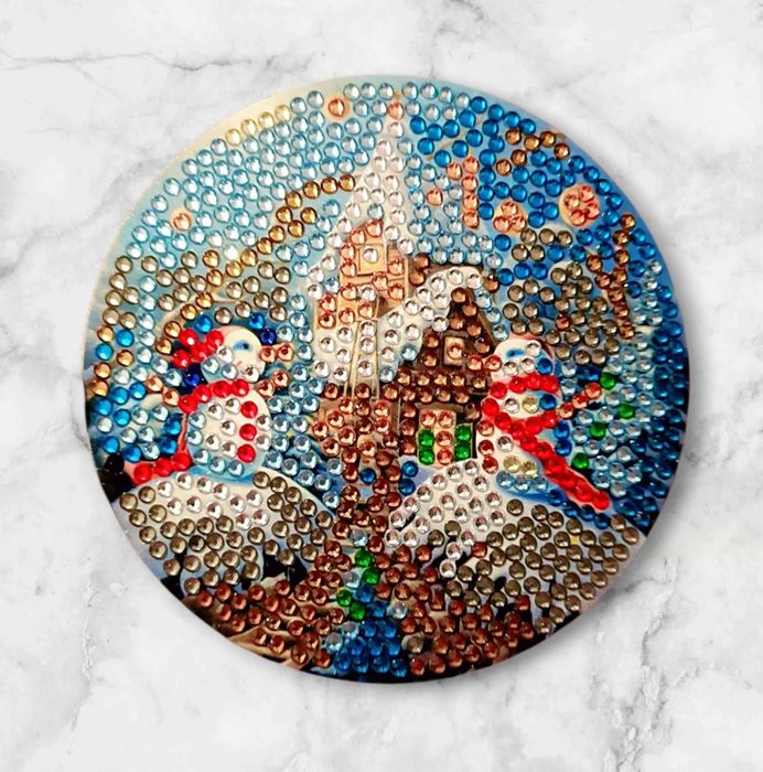 Suporturi pentru cană stil mozaic cu diamante de Crăciun