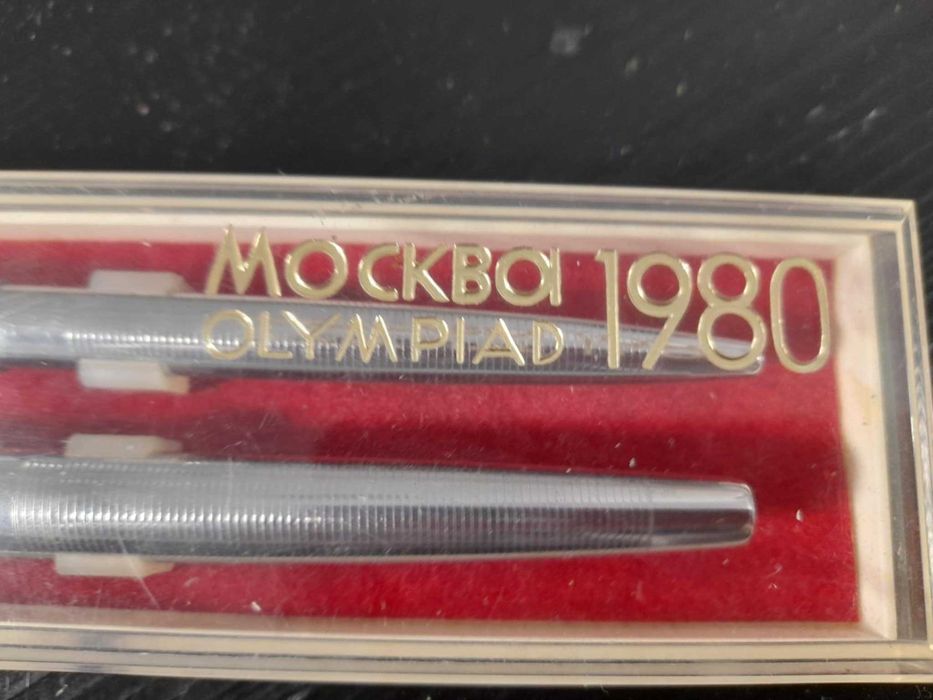 Винтидж руски комплект писалка и химикалка Олимпиада Москва 1980