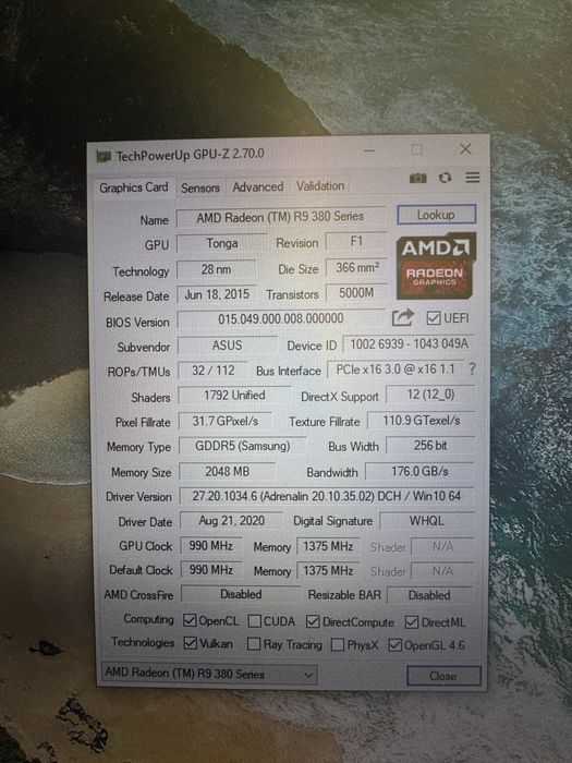 Видкокарта Asus Radeon R9 380