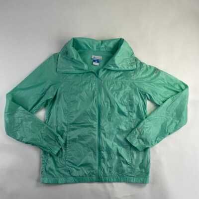 Geaca verde de ploaie cu fermoar