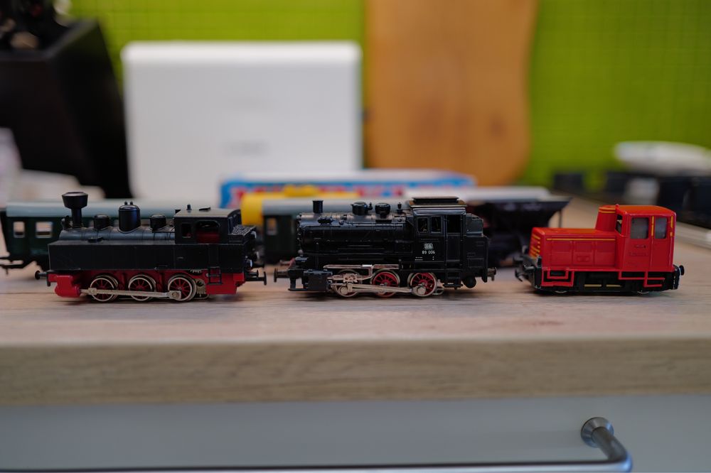 Jucarie Tren HO Marklin si Kleinbah 3 locomotive plus vagoane