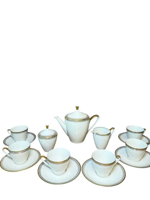 Set de ceai porțelan fin – Bavaria, model elegant cu margini aurii