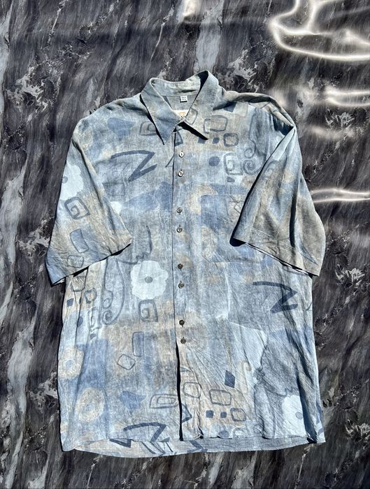 Camasa vintage cu maneca scurta de festival model abstract marime L