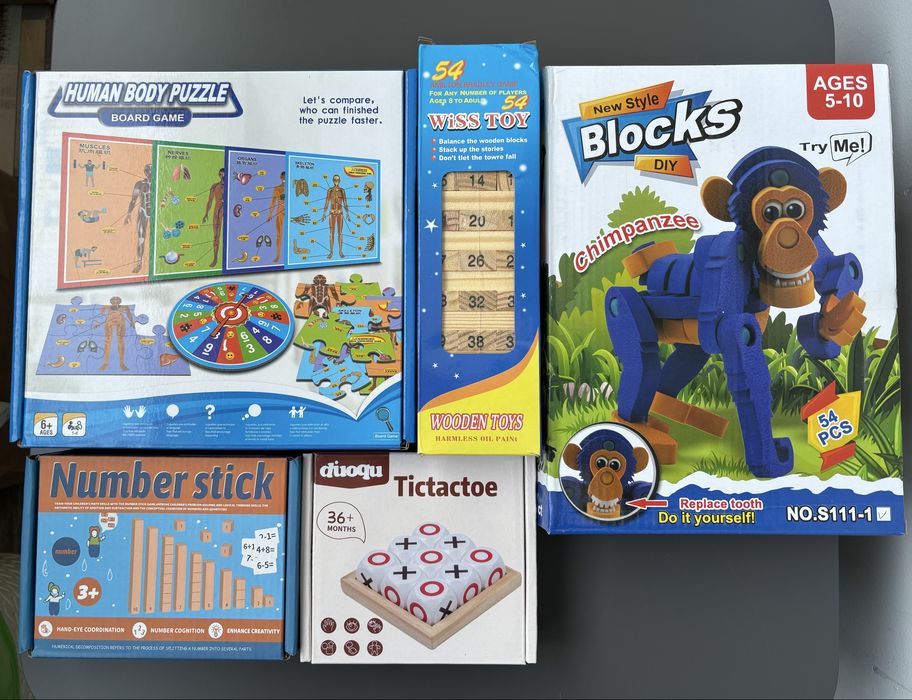 Lot 5 Jocuri Educaționale: Dezvoltare și Distracție (5-10 ani)