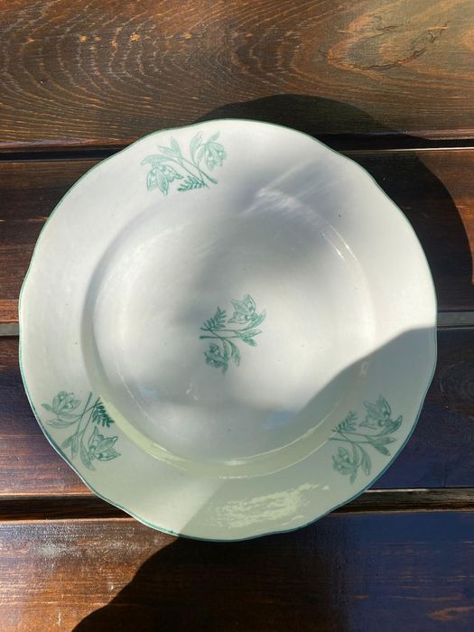 Set 12  Farfurii Vintage Porțelan IRIS Cluj – Motiv Ghiocei