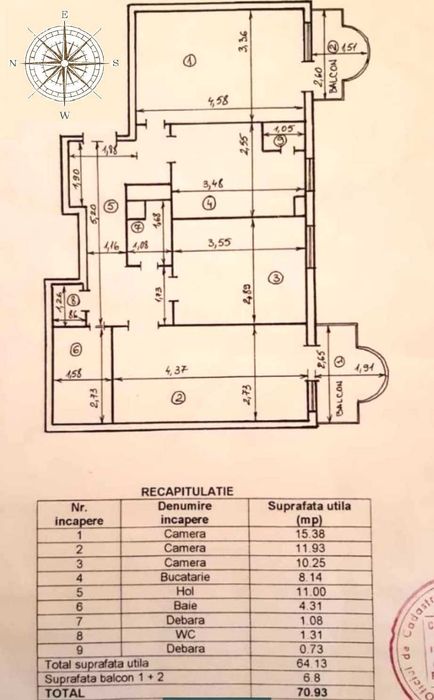 PROPRIETAR AP 3 camere, Tg Cucu (Ultracentral), 71 mp, Mobilat și Utilat complet