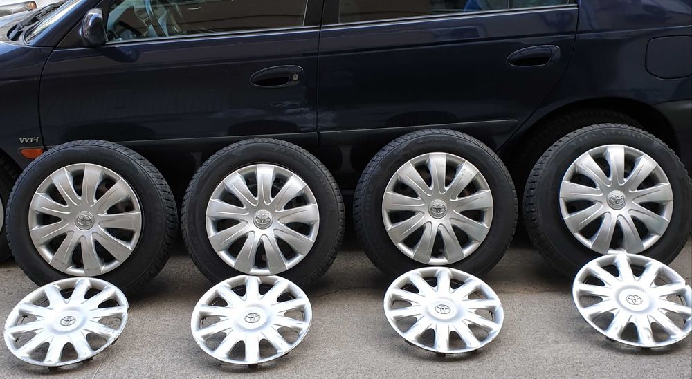 Джанти с гуми Тойота 15"-5×100+2 комплекта ориг. тасове и 20бр. гайки