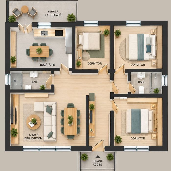 Casa de Vanzare Rediu, 95 mp utili, 334 mp teren, 4 Camere, Acces direct din Sos Rediu, Predare la Cheie, Langa Școală