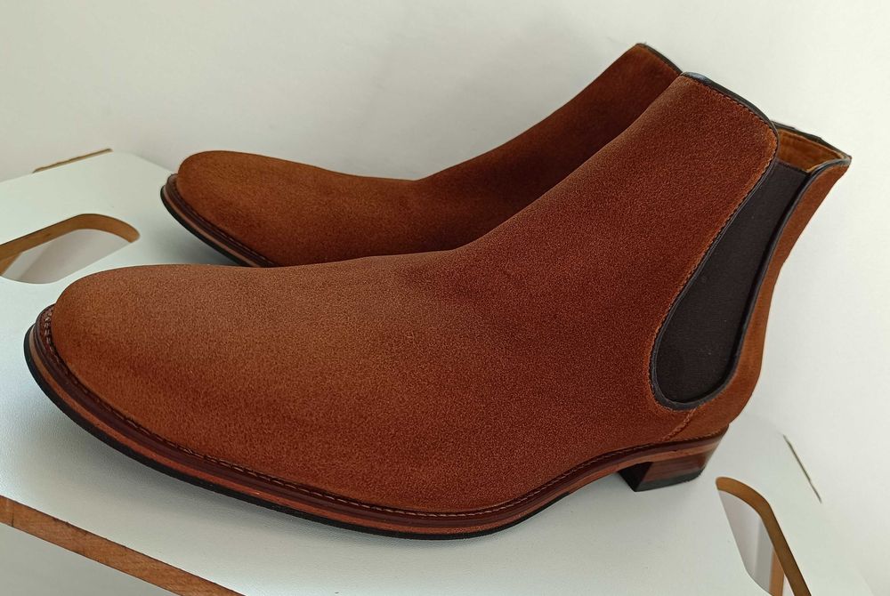 Ghete chelsea 44 de lux plain toe Minelli Paris NOI piele naturala